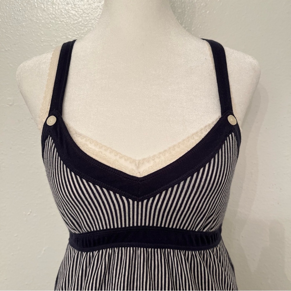 Vintage Y2K Abercrombie & Fitch 2000s Pinstriped Babydoll Tank Top - Picture 5 of 12
